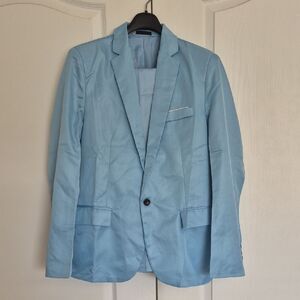 Elegant Sky Blue Men's Blazer Suite